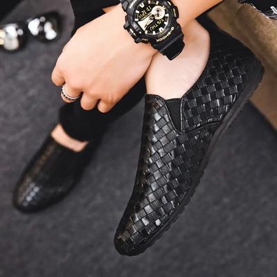Loafers Male Casual Shoe Flat Soft Moccasin Animal Print Men's Leather Shoes Round Toe Size 45 Social Common Cowhide On Sale Pu