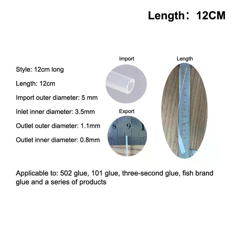 100Pcs 8/12CM Precision Glue Applicators Universal Dropper 502 Glue Extended Dotting Tube For Crafts And Laboratory Dispensing