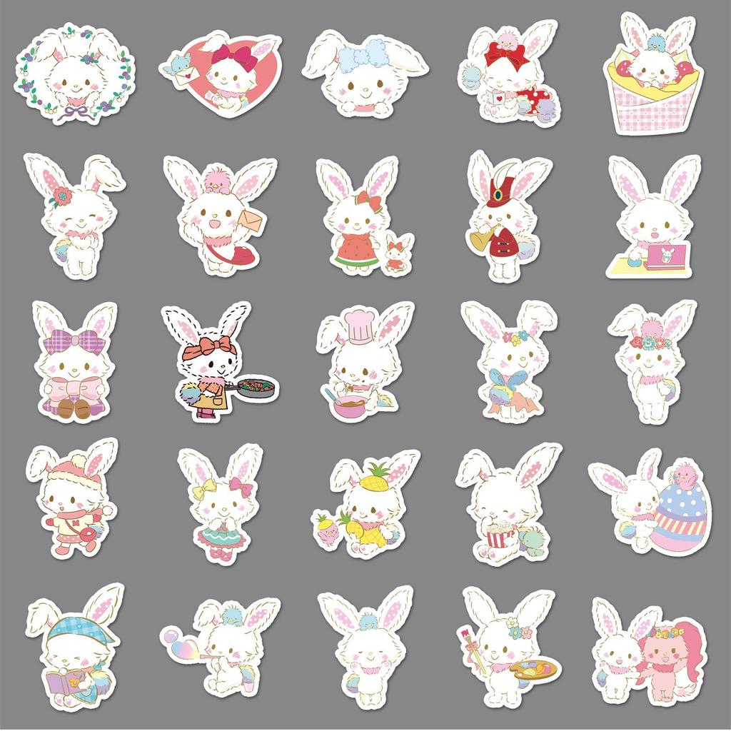 51 Sanrio Wishing Rabbit Stickers: Cute, Waterproof Animal Designs for Phone Cases & More.