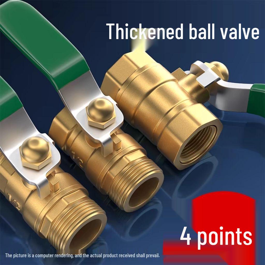 Brass Long Handle Ball Valve - Multi-Size (1/4" to 1") Pneumatic Tap with Internal/External Thread for Water Drain