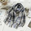 High End Imitation Cashmere Plaid Scarf Versatile and Warm In Winter  Women's Neck Scarf  Fringed Shawl