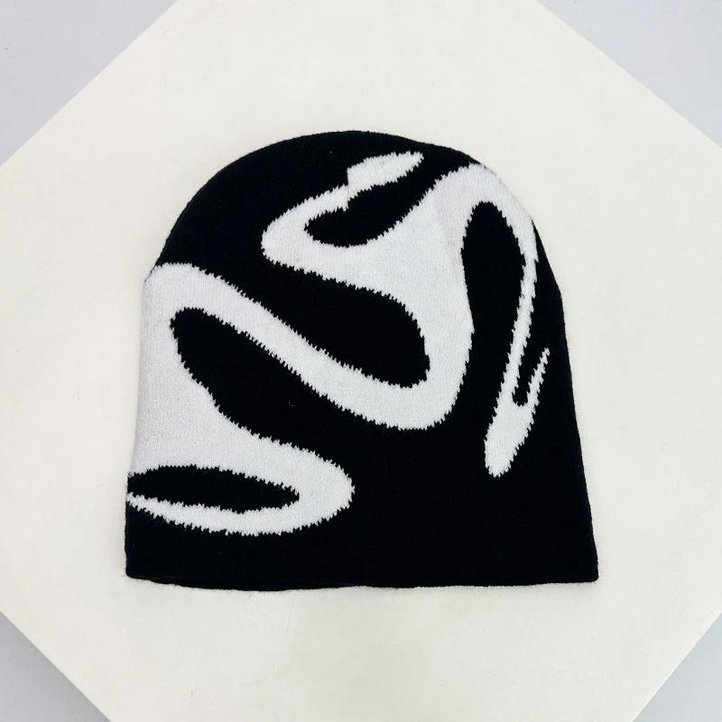 

Autumn And Winter New Hip Hop Letter Funny Wool Knitted Hats Personal Warm American Style Beanies Versatile Street Fashion Niche 54-62cm
