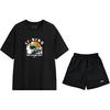 Li Ning Summer Mens Printed Classic Comfortable Breathable Skin-Friendly Simple Versatile Fashion Trendy Casual Sports Suit AHSV337-4+YATV113-1
