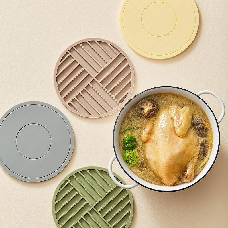 1 ks Kulatý silikonový podtácek Žáruvzdorná a protiskluzová podložka Podložka pod misku Vodotěsná Podložka pod nápoj Kávový hrnek Kuchyňská dekorace