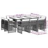 VidaXL Ensemble à manger de jardin et coussins 11 pcs beige poly rotin, ensemble de salle à manger d'extérieur 3210850