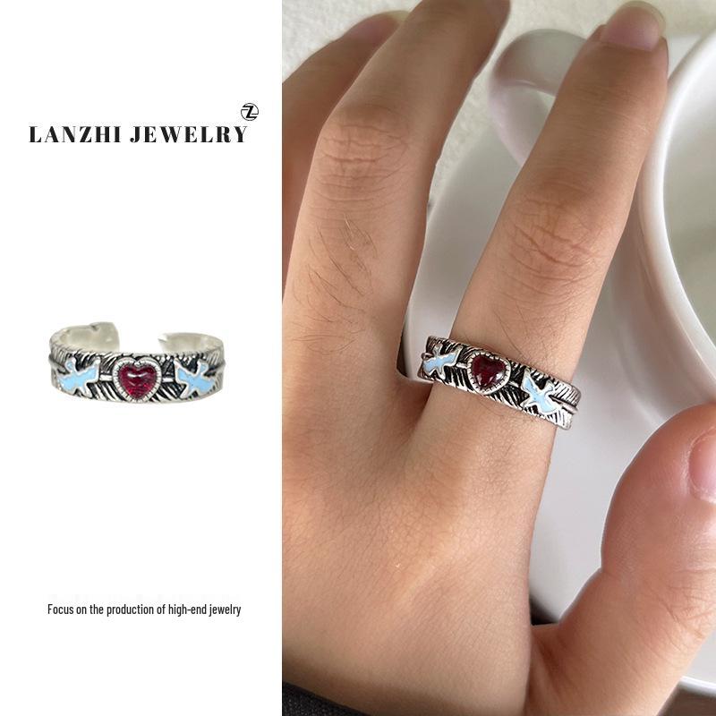 Bague chat Lanzhi en argent sterling 925 – Bijou de luxe léger pour index ouvert