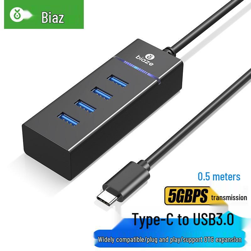 BIAZI USB-C to 4-Port USB 3.0 Splitter Docking Station