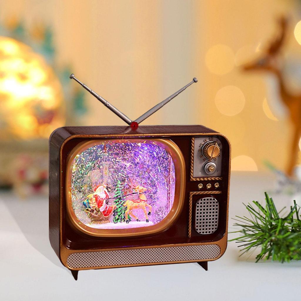 Christmas Snow Globe Christmas Music Box for Festival Centerpiece Bookshelf