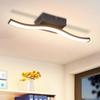 LED Ceiling Light - NETTLIFE - Wave - Black - 3000K (White Hot) - Ø35 Cm, Integrated LED