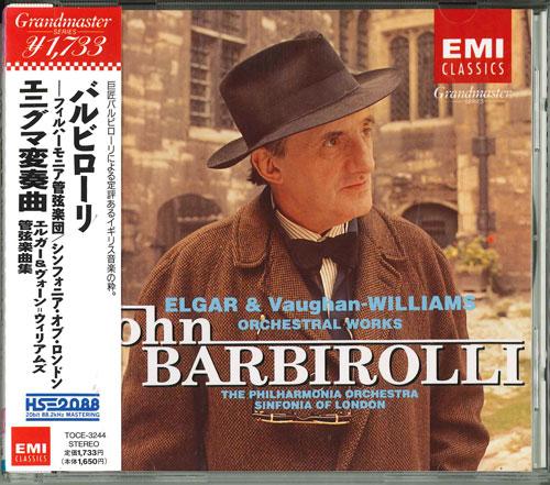 

CD JOHN BARBIROLLI PHILHARMONIA ORCHE Elgar Enigma Variations Pomp And TOCE3244 EMI 1997 Japan ObiClassical Used