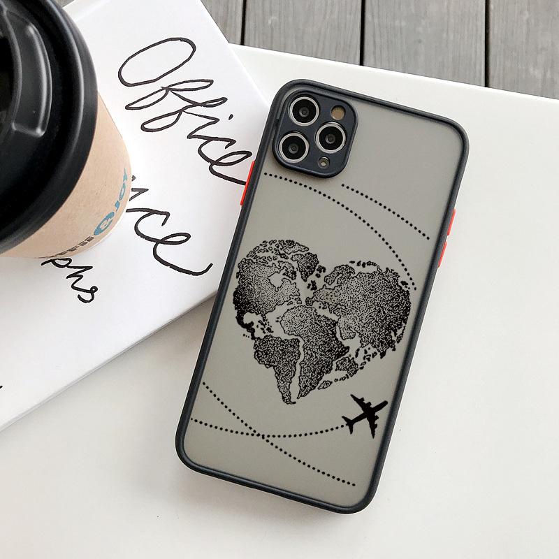 

World Map Travel Airplane Phone Case For iphone 16 15 13 14 11 12 Pro Max 7 8 Plus SE2 X XR XS Back Shockproof Cover Shells iphone 11ProMax