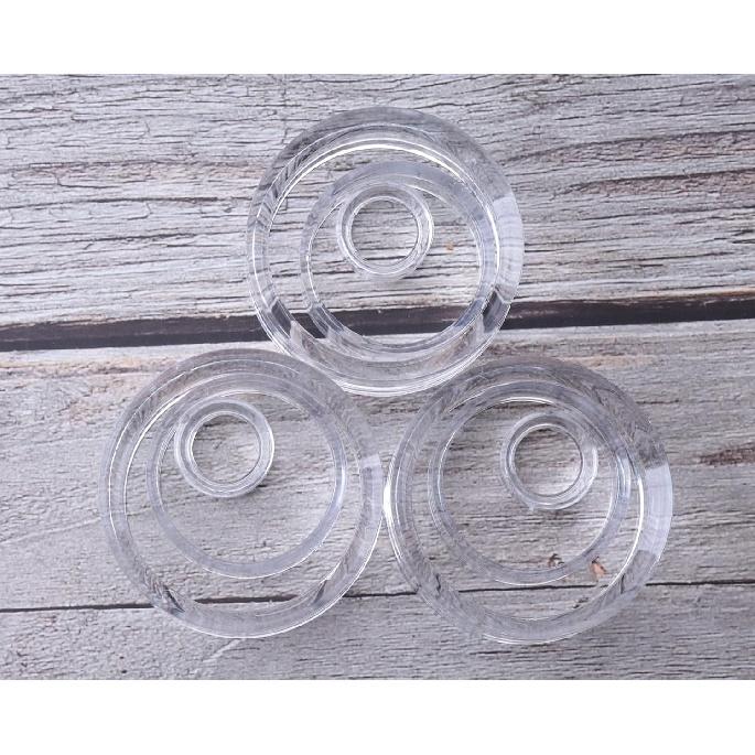 sowaka 9 Pcs Display Stands Acrylic Clear Small Round Baseball Ring Stands Easel Holders for Soft Ball Tennis Ball Spheres Marbles Collection