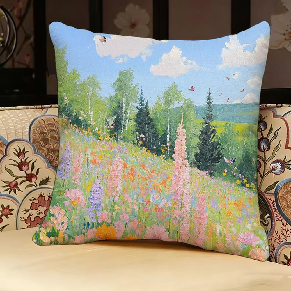 Flower Vase Pillow Case Pillowcase, Double-Sided Printed, Sofa Cushion, Bedroom Headboard Pillow