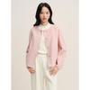 JUZUI Women's Round Neck Wool Blend Short Coat