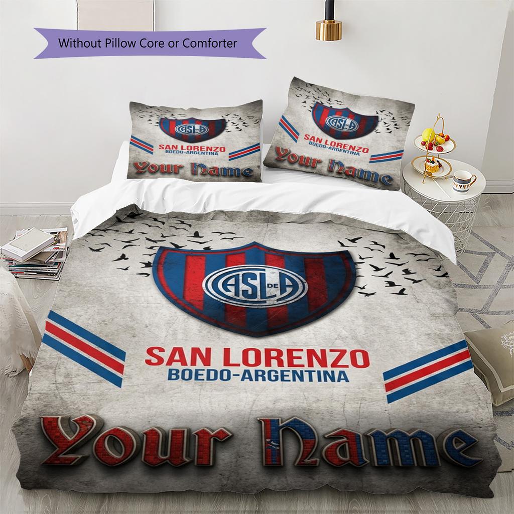 Name Custom San Lorenzo Art Pattern Bedding Set Quilt Cover Pillowcase Home Decor Gift (1 * duvet cover + 2 * pillowcase, without core)