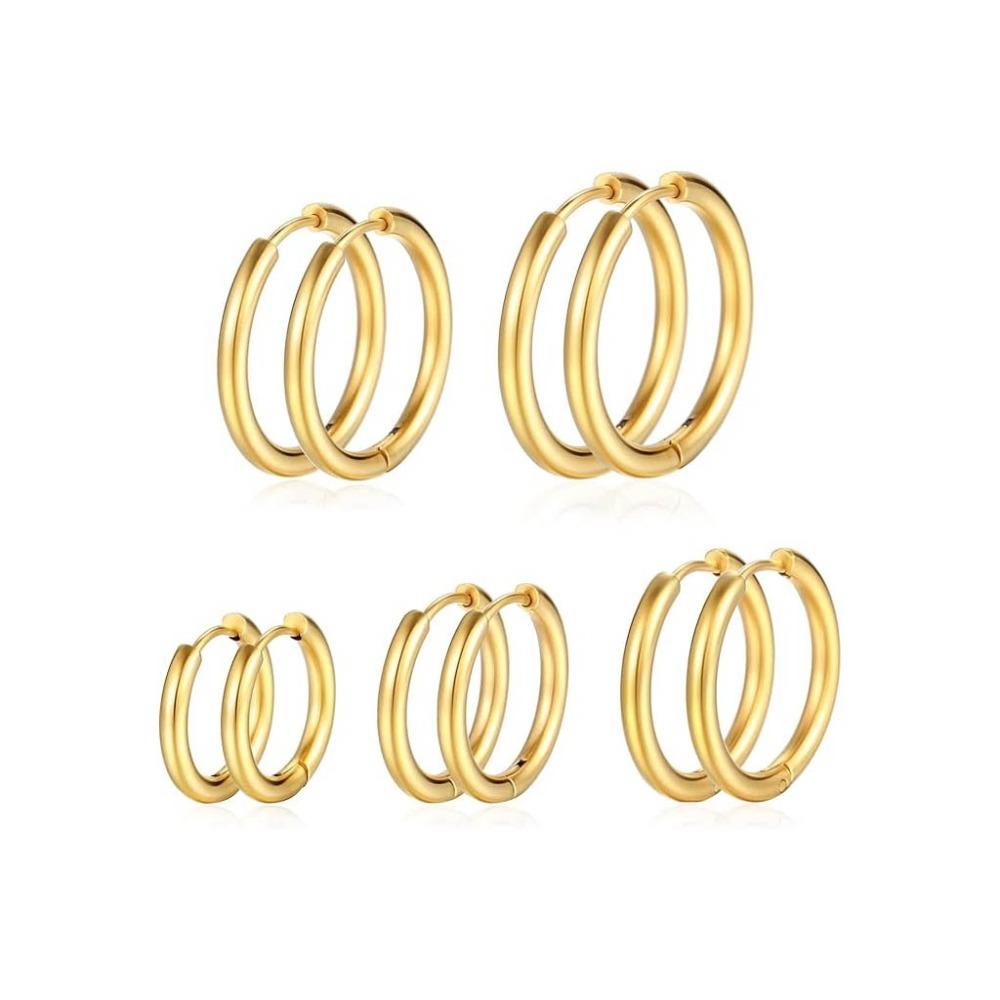 2mm Minimalistische Persönlichkeit Glatte Metall Edelstahl Piercing Creolen für Männer Frauen Hip-hop Punk Schmuck Zubehör