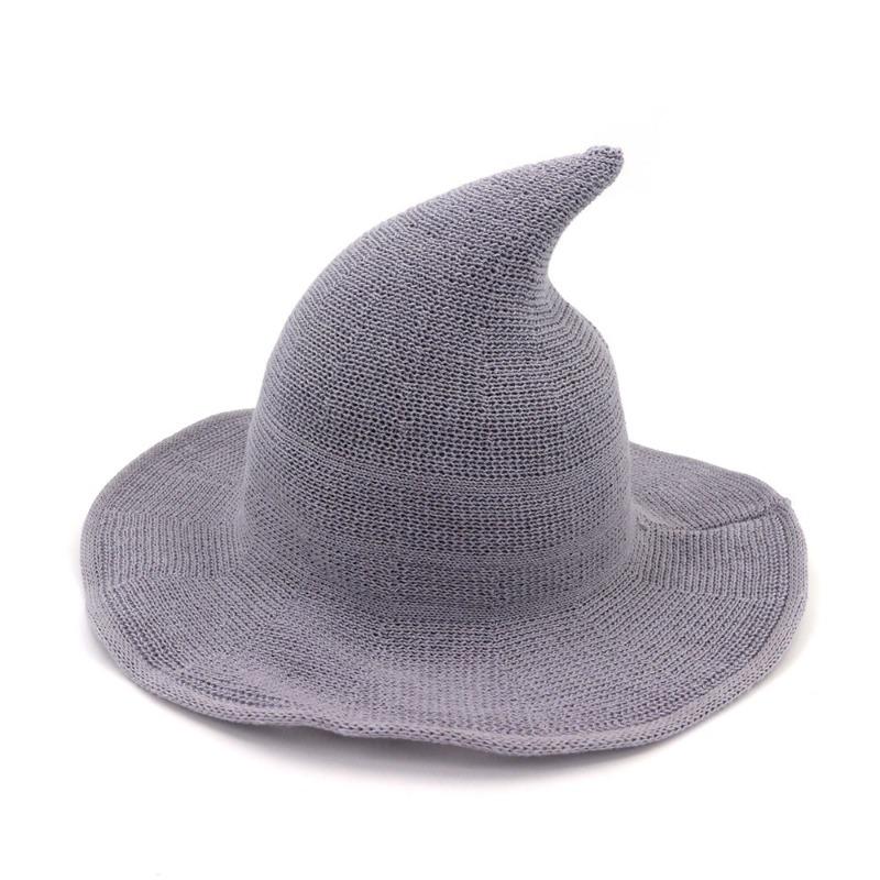 Hats: Witch hats, pointed tops, large brim hats, cotton yarn knitted wizard hats, top hats, foldable bowl hats, bucket hats