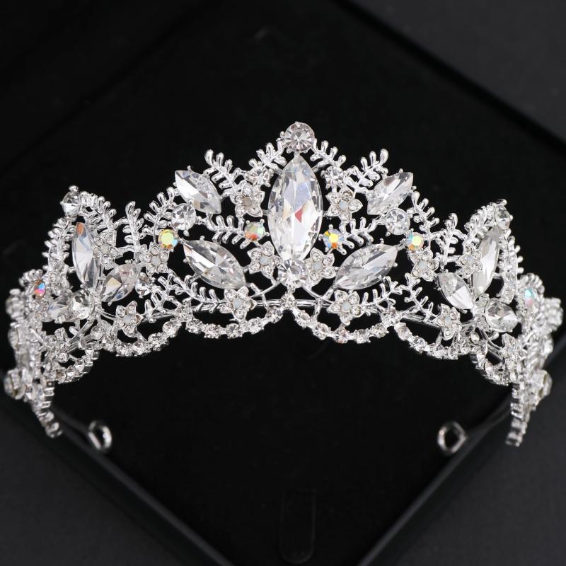 Baroque Crystal Tiaras and Crowns for Women Rhinestone Prom Diadem Headband Bridal Wedding Hair Accessories Jewelry Crown Tiara