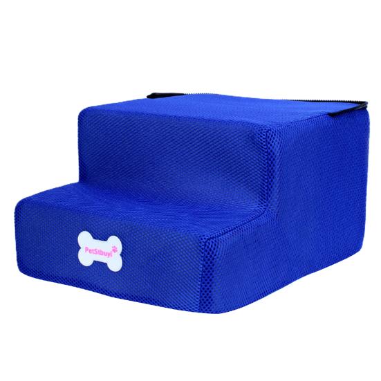 

Yousheng Pet Ladder 2-ступенева протиковзка тканина, міцна рампа для скелелазіння собак для цуценят Two Layers Mesh Side темно-синього кольору