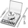 Mini Digital Scale 50g 0.001g High Precision Stainless Steel Jewelry Powder Scale with Calibration Weight