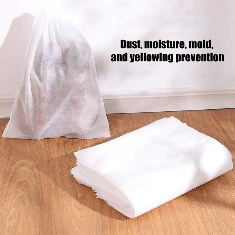 50 st Skopåsar med dragsko Anti-gulnande Dammtäta Skopåsar För Resor Non-woven Förvaringspåse Med Dragsko För Skor Stövlar