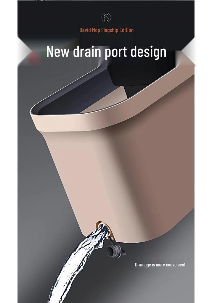 David 2026 Hands-Free Rotary Mop & Bucket - Wet/Dry Dual-Use Floor Cleaner