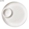 Round Dumpling Plate with Vinegar Dish Dining Plate French Fry Plates Dipping Dish Divided Snack Bowl Fruit Dish Sushi Plates