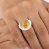 Natural Yellow Cat's Eye Gemstone 925 Sterling Silver Handmade Jewelry Ring Gift RR-48-38