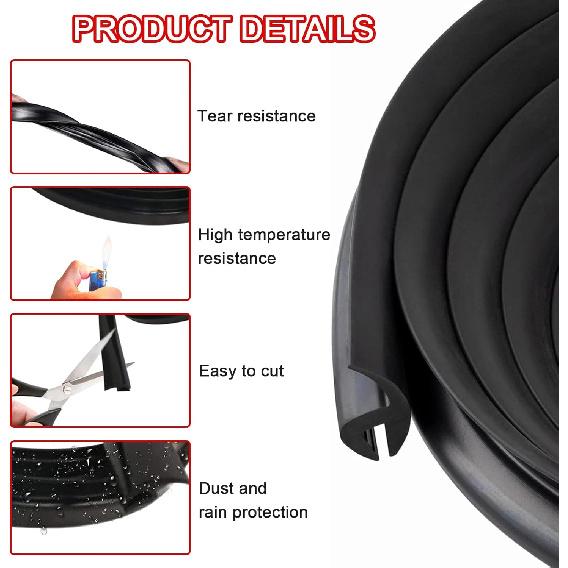 1.8M/6Ft Windshield Cowl Molding Rubber Seal Strip Trim, Front Rear Windshield Seal, Car Weather Stripping, Window Sunroof Seal For Most Cars Trucks
