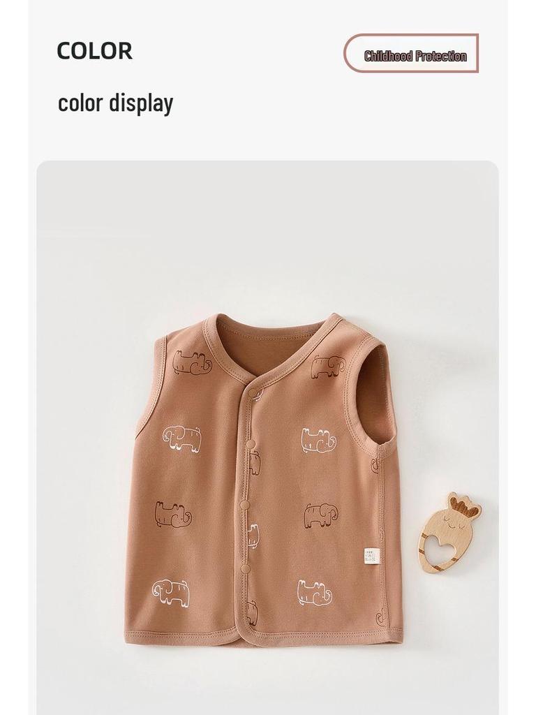 Ins-Style Pure Cotton Baby Vest: Spring/Autumn Belly Protection for Newborns and Children