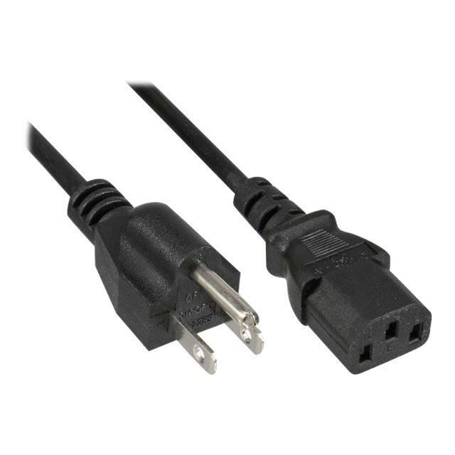 Inline câble d'alimentation nema 1-15 (p) pour iec 60320 c13 125 v 10 a 50 cm noir canada, etats-unis