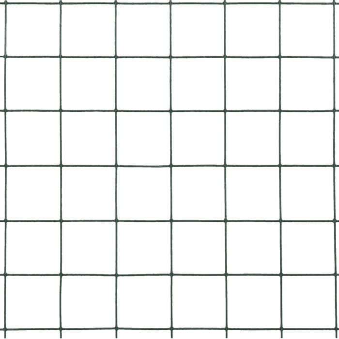 VidaXL Metal Mesh Steel PVC Coating 25x0.5 M Square Green Garden Fence 143632