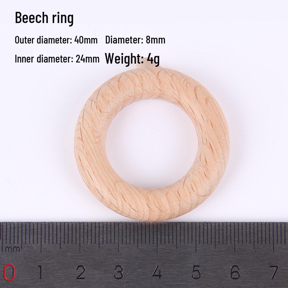 Beech Wood Rings for DIY Jewelry & Crafting - Handmade Weaving Materials, Solid Round Wooden Rings (25/40/45/50/60mm).