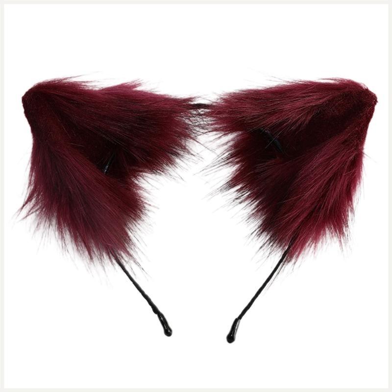 Fell-Tierohren-Stirnband für Katze Fell-Cosplay-Tier Lilota Kopfbedeckung Haare