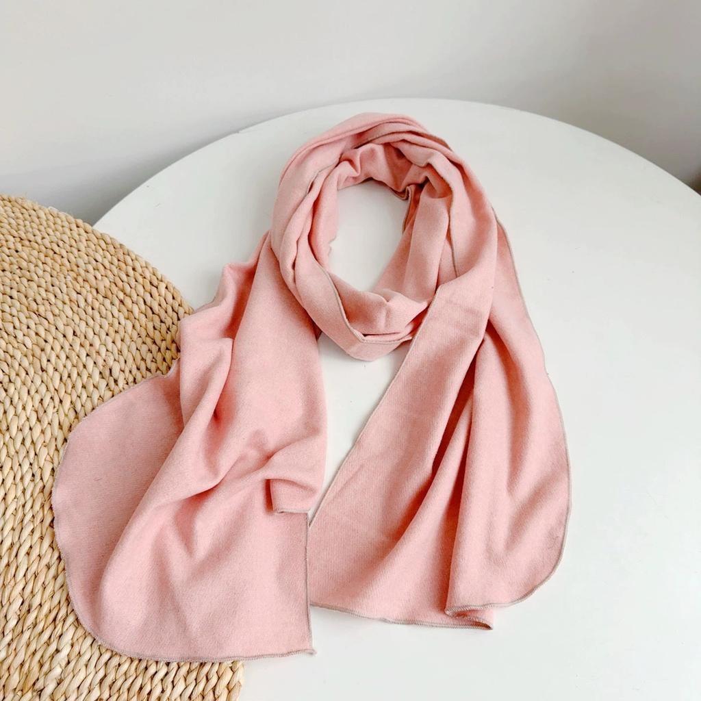 Faux Cashmere Scarf For Women Fashion Warm Autumn And Winter Neck Warmer Versatile Solid Color Long Scraves