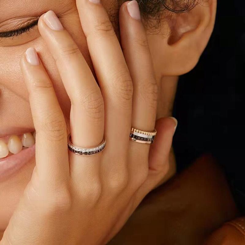 Prsten ze stříbra ryzosti S925, klasický luxusní prsten, módní otočný personalizovaný prsten pro páry, dárek k výročí