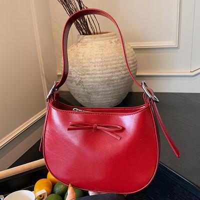 2025 New High-value Bow Design Underarm Bag Korean Version Niche Simple Casual Portable Shoulder Bag Women's Bag