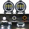 Pair 3.5inch Round Led Fog Lights Driving Light with White Amber Halo Lada Priora for Gazelle Russia Cars Fog Lamp
