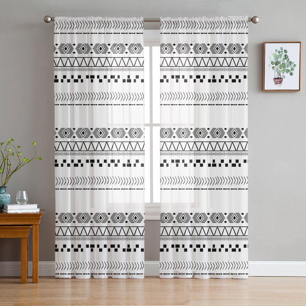 Mládež Ložnice Průsvitné závěsy Retro zrnitost dřeva Červené vlčí máky Kuchyňské Závěsy Záclony Obývací pokoj Sváteční výzdoba Tylové závěsy