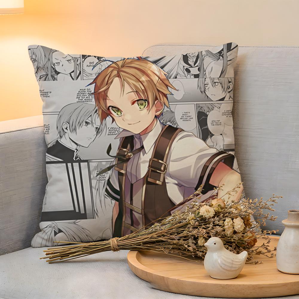 Cushion Cover  Linen  SkinFriendly Soft Decorative Case for Sofa Home Decor Anime MMushoku Tensei Pillow cover