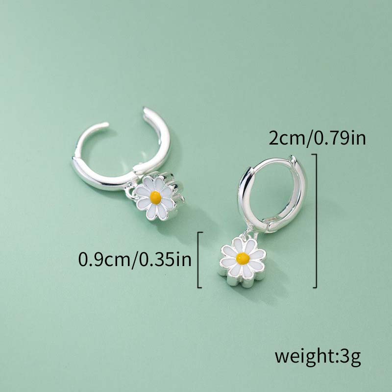 Exquisite kleine Gänseblümchen-Ohrhänger für Damen Mode-Charm Minimalistische Sonnenblumen-Ohrringe Sommer-Schmuck Geschenke