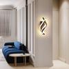 Curved Spiral Design LED Wall Lamp for Bedroom Bedside Corridor Living Room Staircase Corridor Lighting Fixtures Tricolor Light