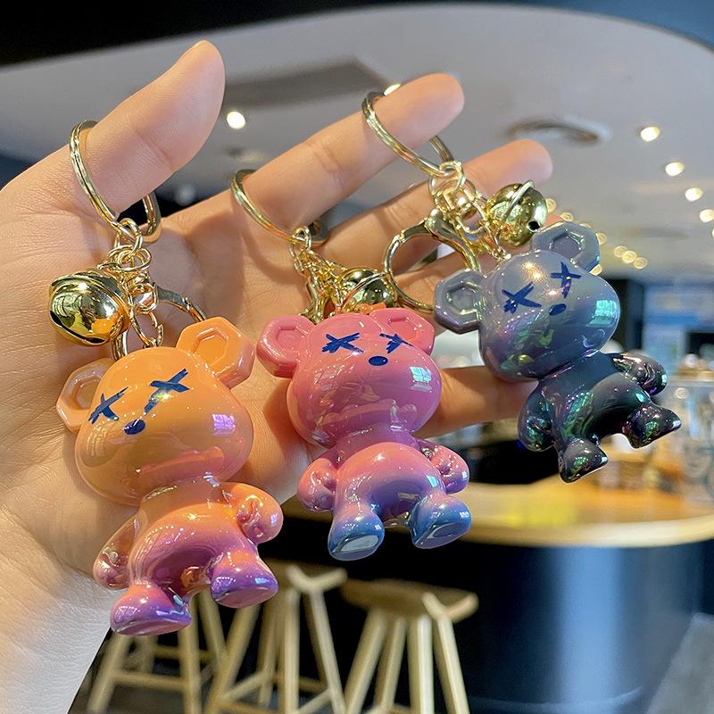 Colorful Cartoon Bear Keychain - Limited Edition Gift for Students and Backpacks
