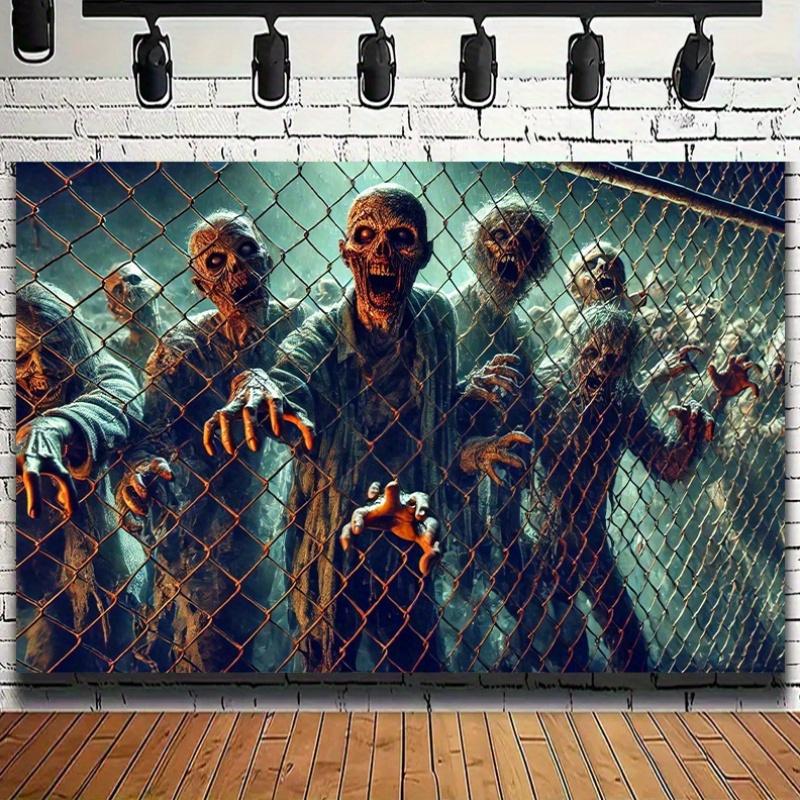 Zombie fence survival despair background cloth family office living room bedroom outdoor studio party decoration.PMJ