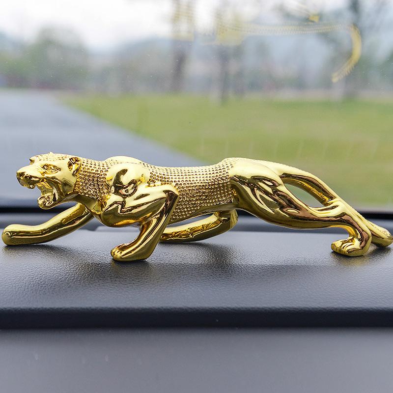 Golden Leopard Car Perfume Ornament: Creative Center Console Decoration for Men