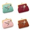 Chinese Style Embroidered Coin Purse With Flower Pattern For Women Daily Use