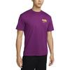 Casual Letter Print Round Neck Short Sleeve T-Shirt Men Tops Purple FZ5386-503