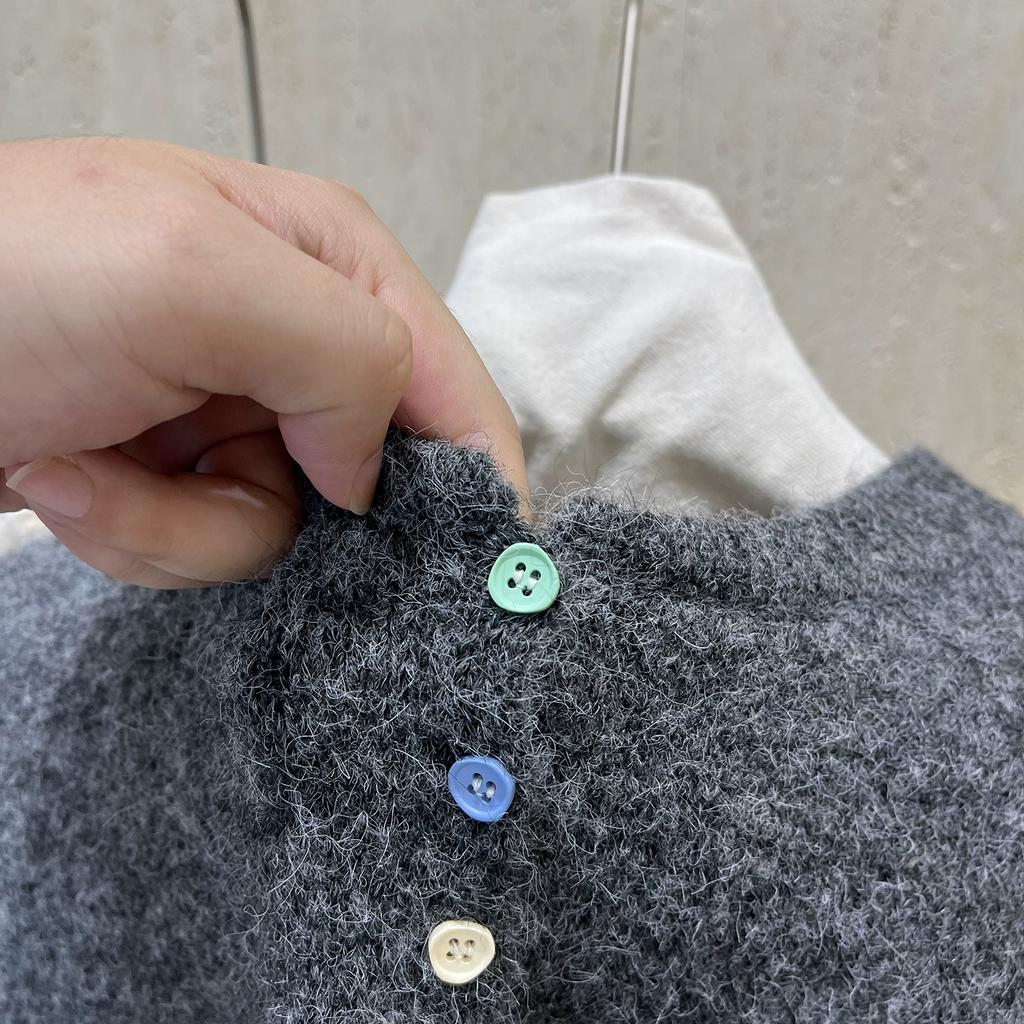 Dimanaf 2025 Autumn Women Sleeveless Vest Sweaters Knitting Colorful Buttons Casual Style Loose Sweater