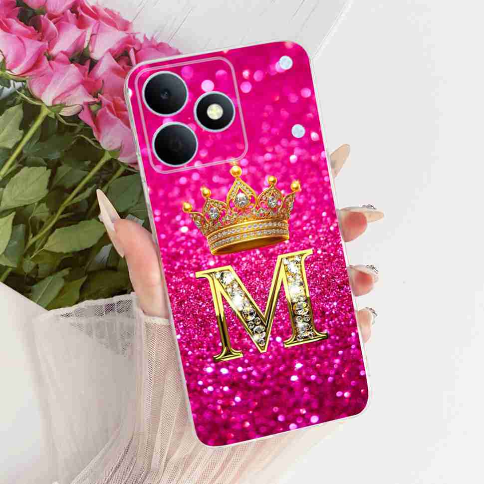 For Realme Note 80 4G RMX5388 Case New Letter Crown A-Z TPU Back Cover For Realme Note80 NOTE 80 4G Phone Protection Cases
