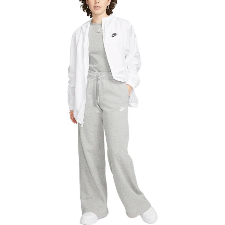Nike Solid Color Brand Logo Drawstring Casual Pants Women bottoms Light-Grey FB2727-063